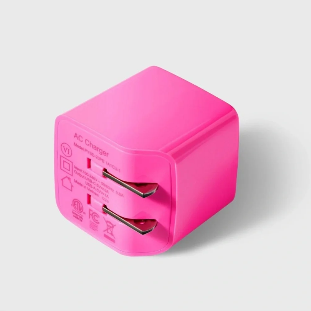 Heyday 2-Port 20W USB-A and USB-C Wall Charger & 3' USB-C to USB-C Cable